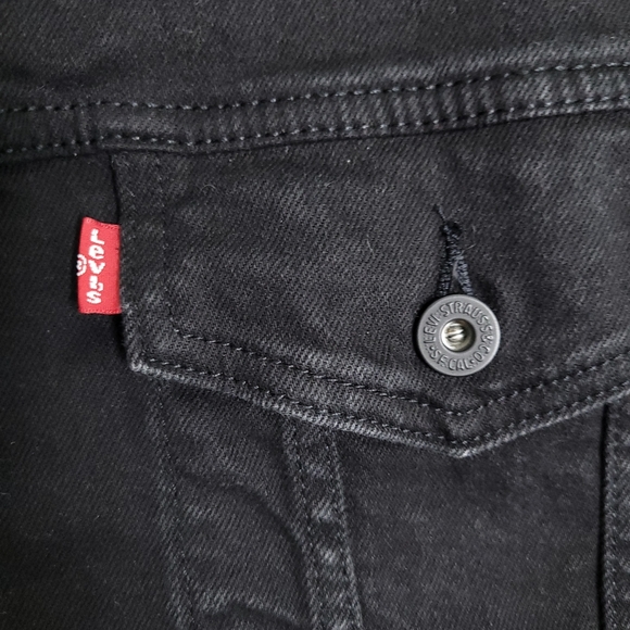 LEVI'S Men's Black Denim Trucker Jacket Size 2XLT - Picture 3 of 13